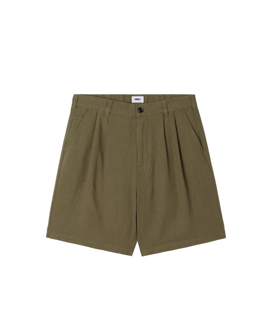 FOSTER PLEATED LINEN SHORT - Image 1