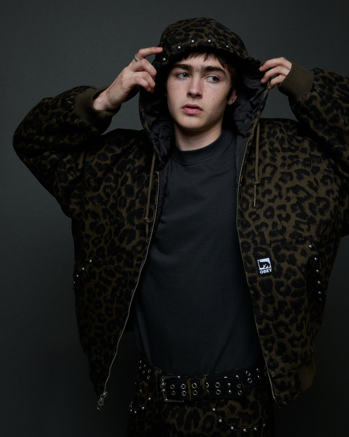 STUDDED ZIP UP JACKET - Image 4
