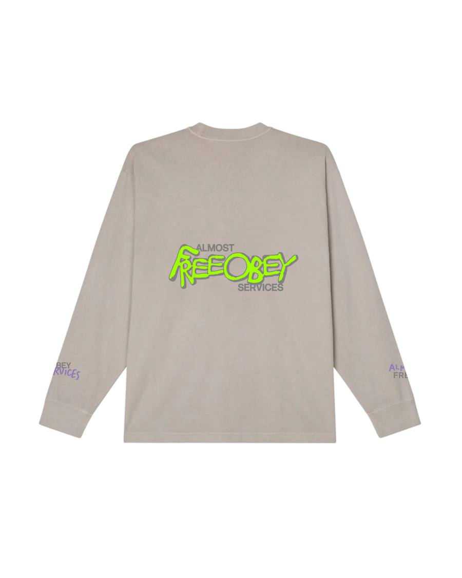ALMOST FREE OBEY LS PIGMENT T-SHIRT - Image 2