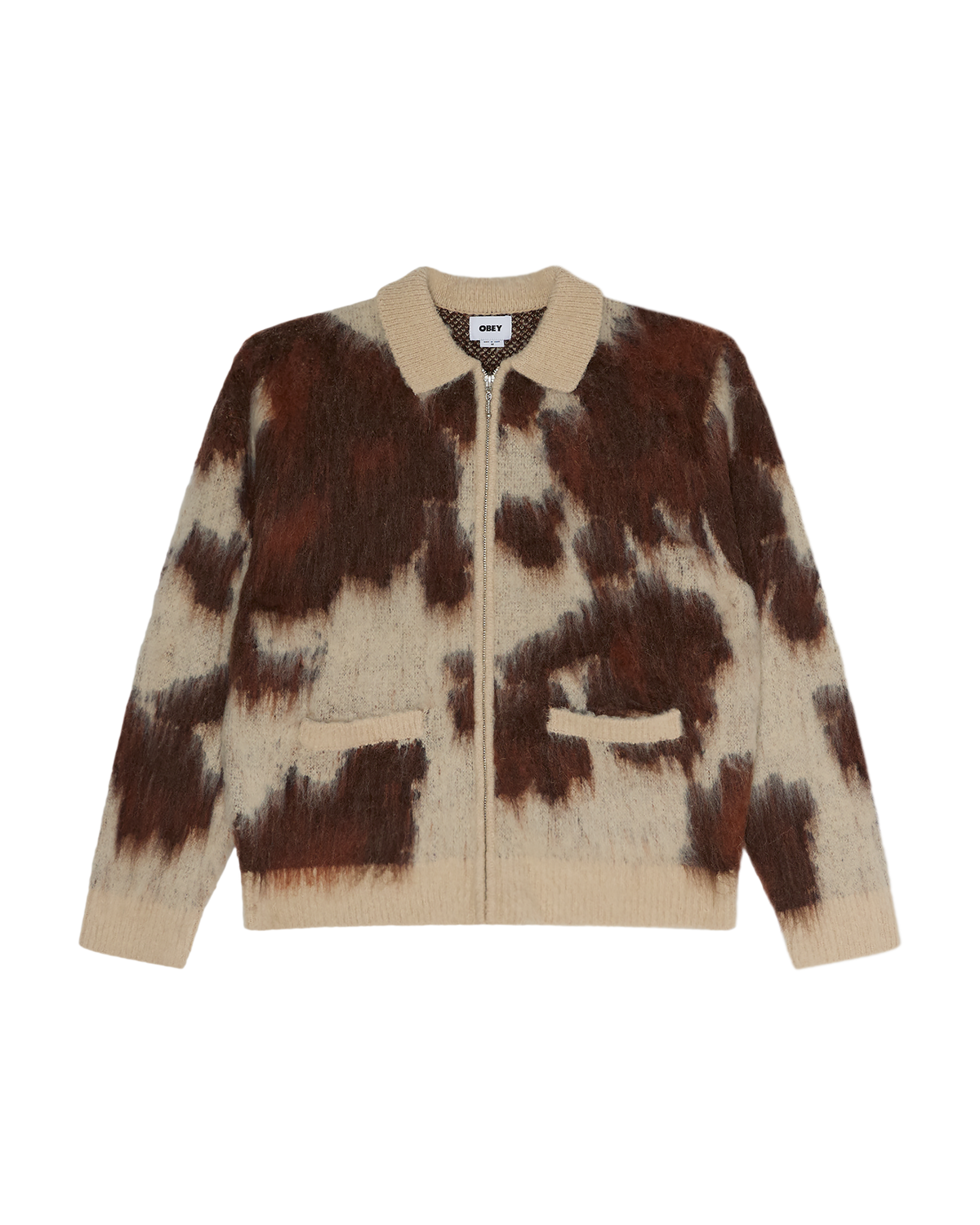 COW PATTERN ZIP SWEATER - Image 1