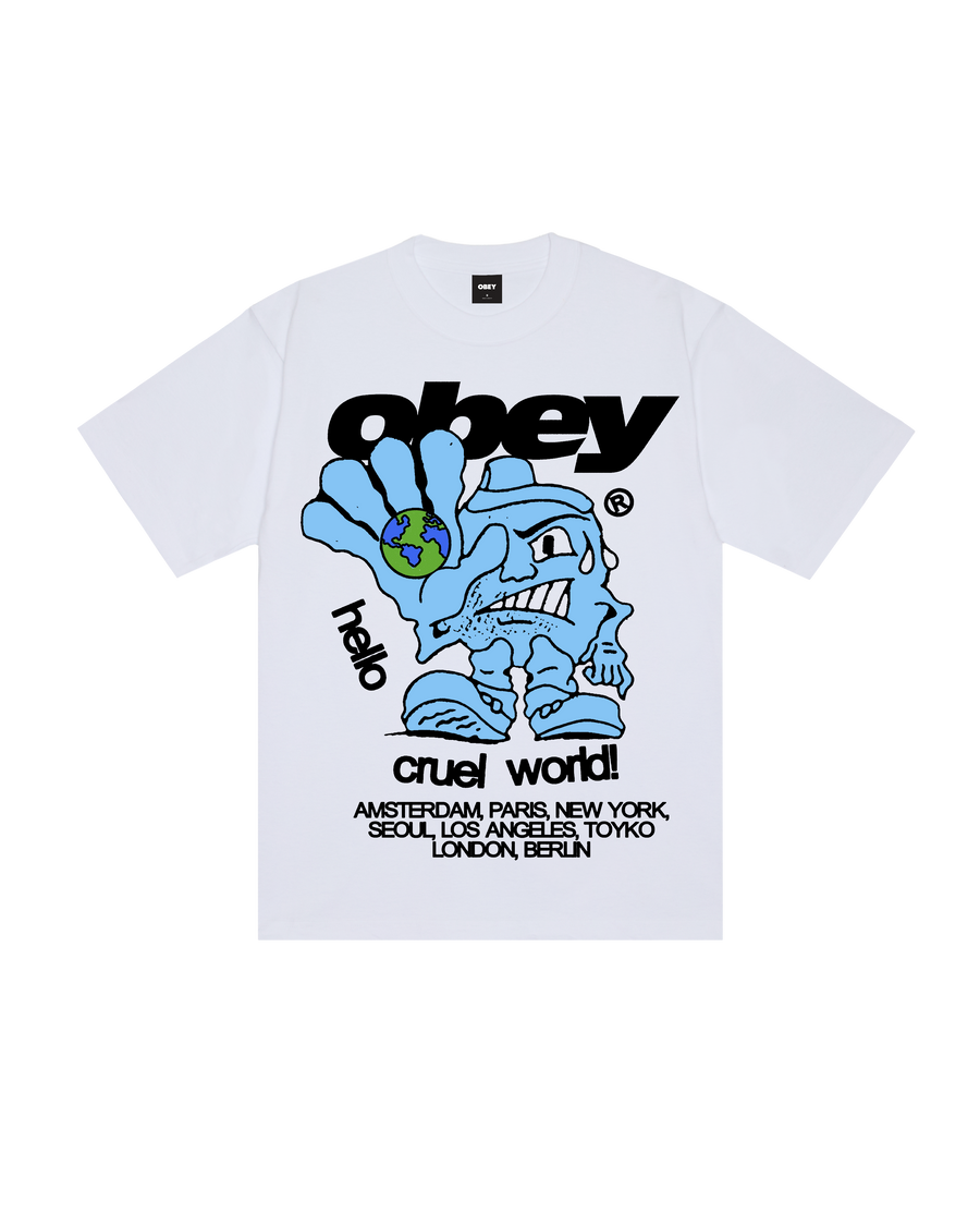 HELLO CRUEL WORLD HEAVYWEIGHT T-SHIRT - Image 1