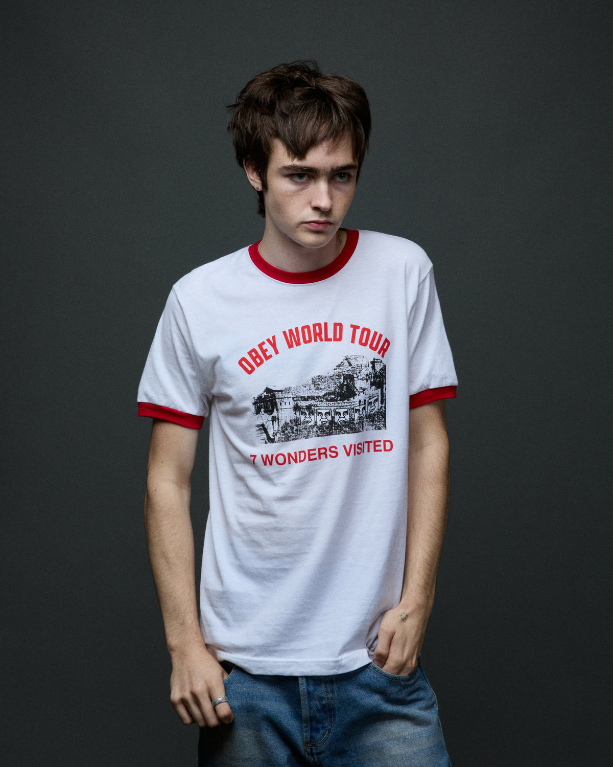 7 WONDERS VISITED RINGER T-SHIRT - Image 4