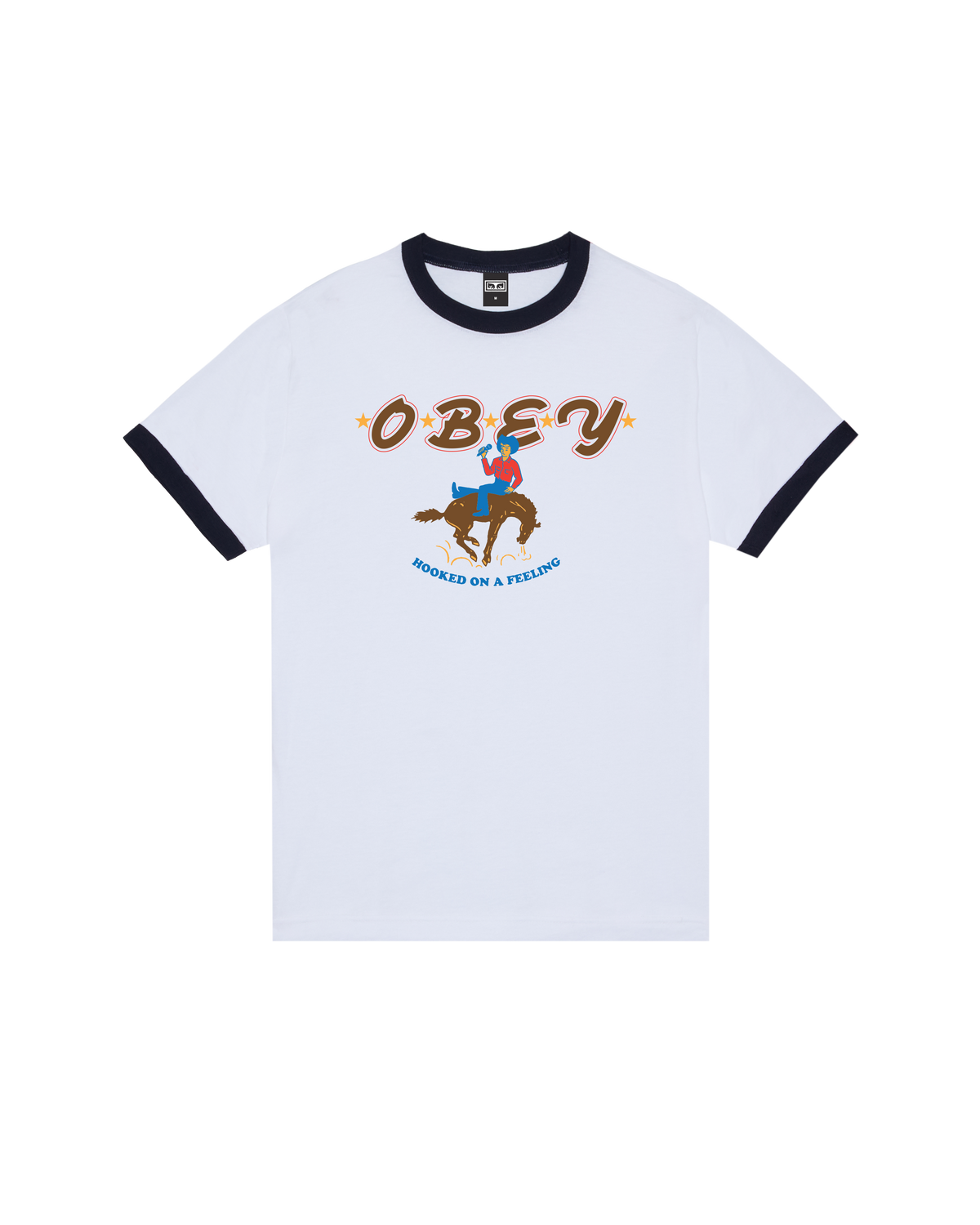 HOOKED ON A FEELING RETRO RINGER T-SHIRT - Image 1