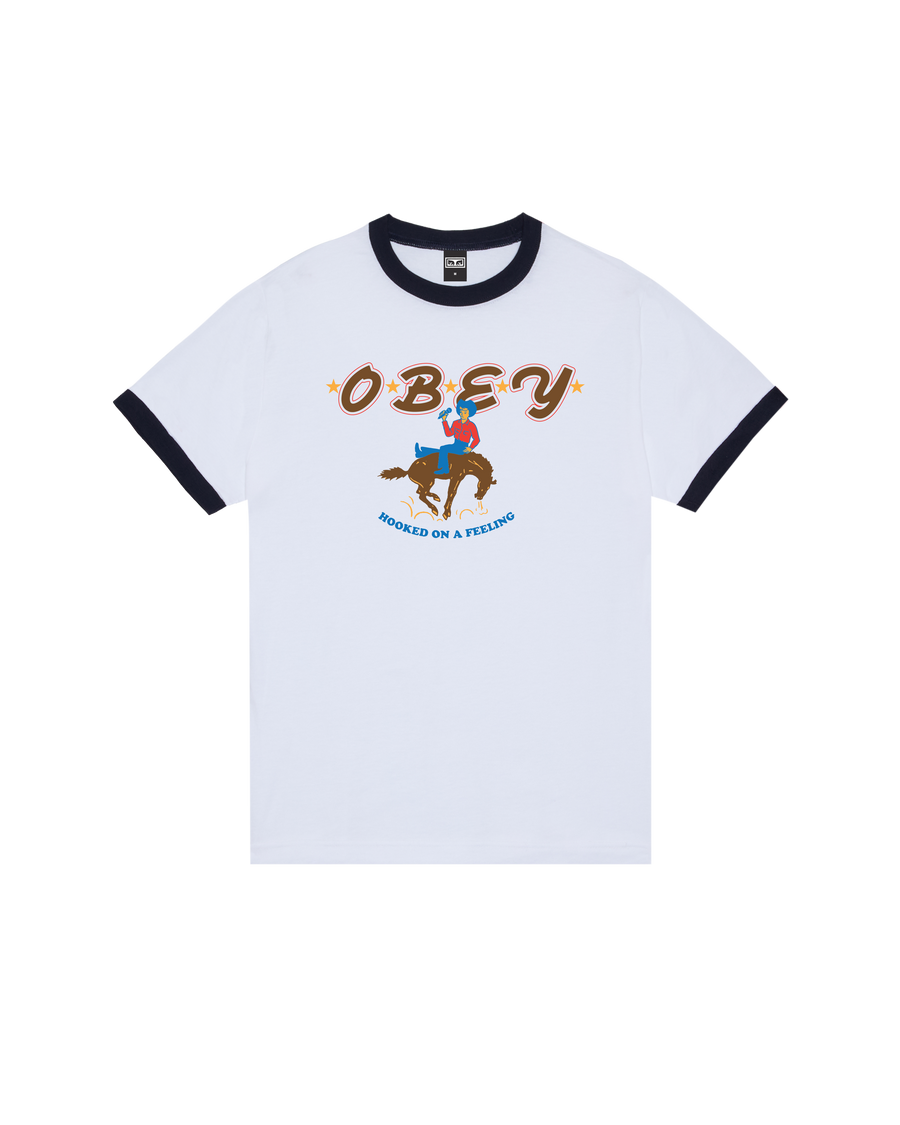 HOOKED ON A FEELING RETRO RINGER T-SHIRT - Image 1