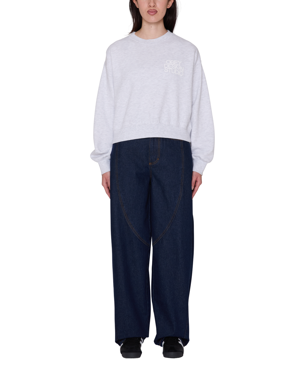 OBEY DESIGN STUDIO CROPPED CREWNECK - Image 4