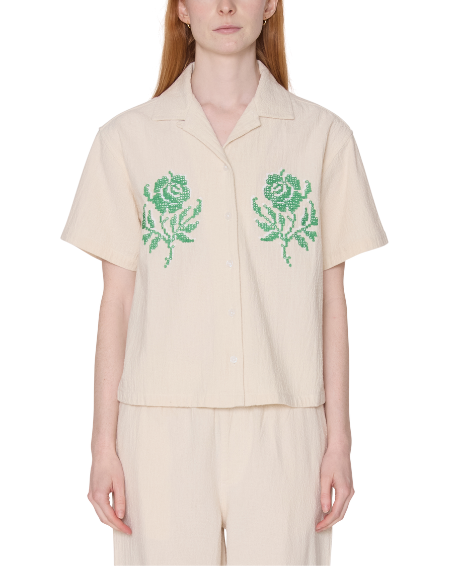 ROSES EMBELLISHED SS SHIRT - Image 1