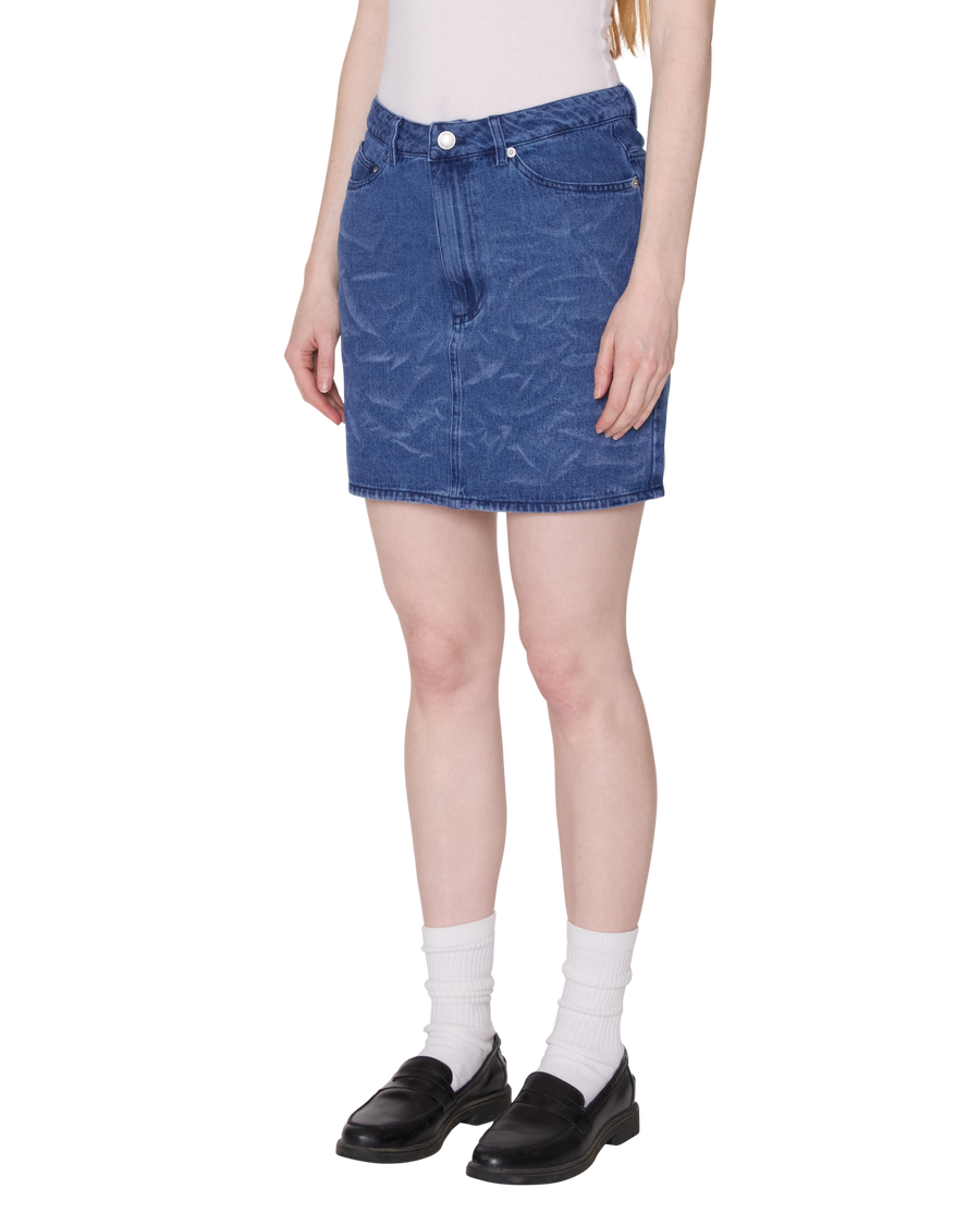 TRINITY WRINKLE DENIM SKIRT - Image 2